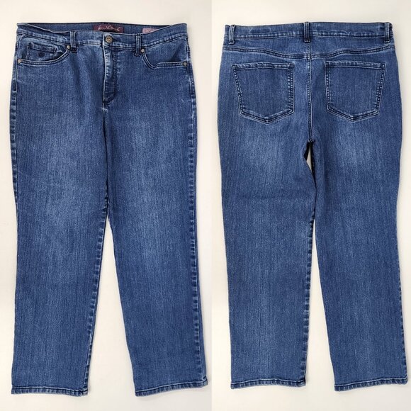 Gloria Vanderbilt Amanda Womens 14 Short 35x27 Straight Leg Blue Jeans High Rise - Picture 2 of 15
